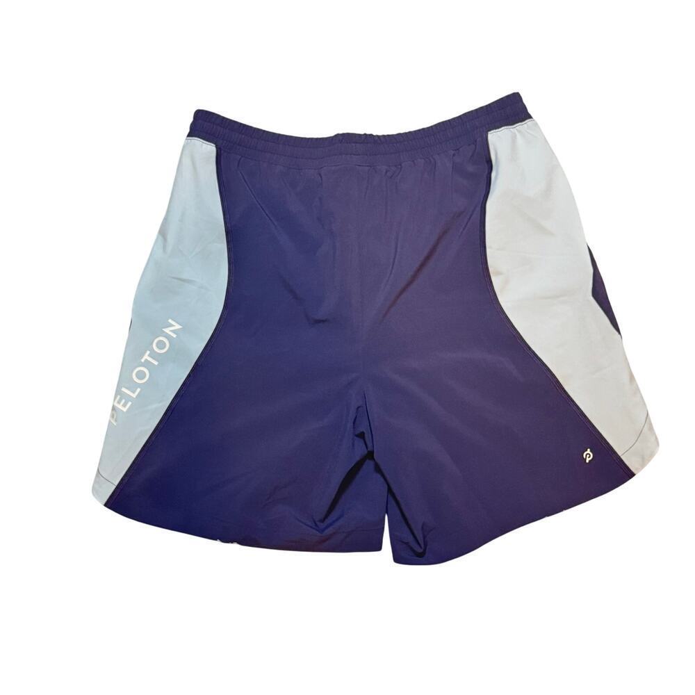 PELOTON 7" Athletic Gym Cycling Shorts Purple Lined Stretch Elastic Waist Mens M